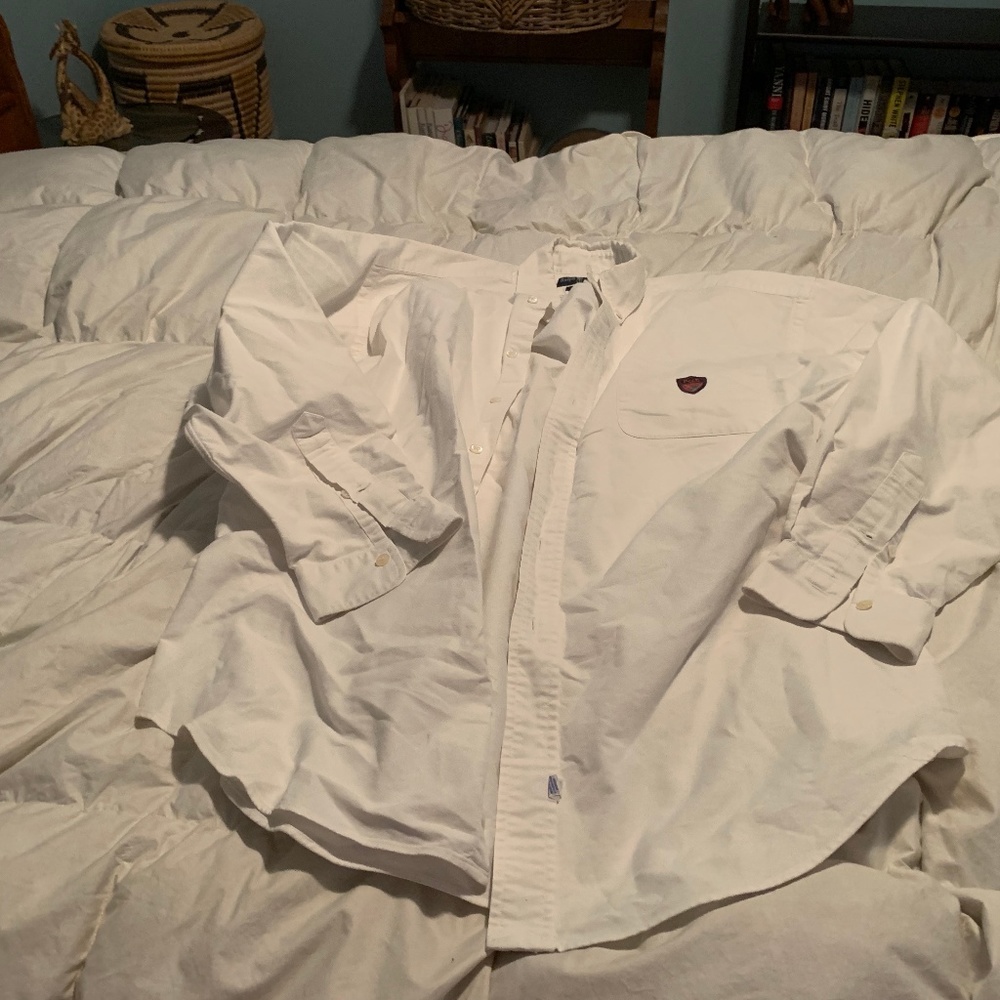 RALPH LAUREN POLO Men's White LS Button Up. Size L